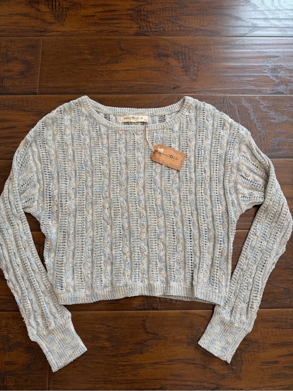 NATURAL LIFE Blue and Cream Crewneck Sweater - Picture 3 of 9